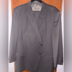 Mens Steve Harvey Brown Pinstripe 3pc Suit Sz.58L